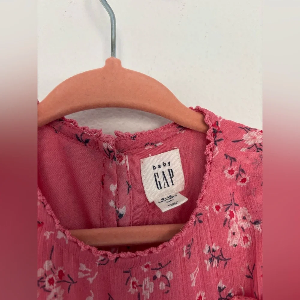 BABY GAP FLORAL PINK GIRLS DRESS SZ 6-12 MONTH